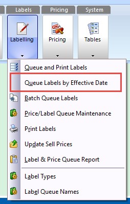 Label Printing by Effective Date