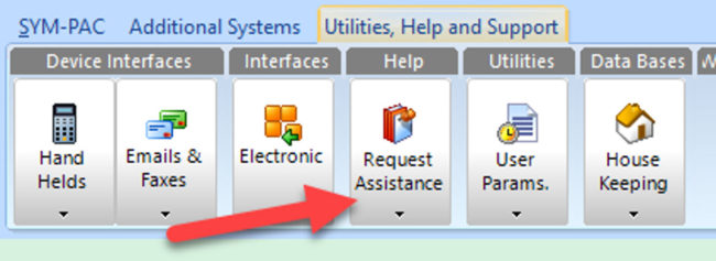 How to : Request assistance from inside the SYM-PAC system