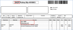 SYM-PAC feature: Picking by Bin Slip Area