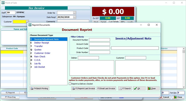 SYM-PAC how to : Print & email any tax invoice