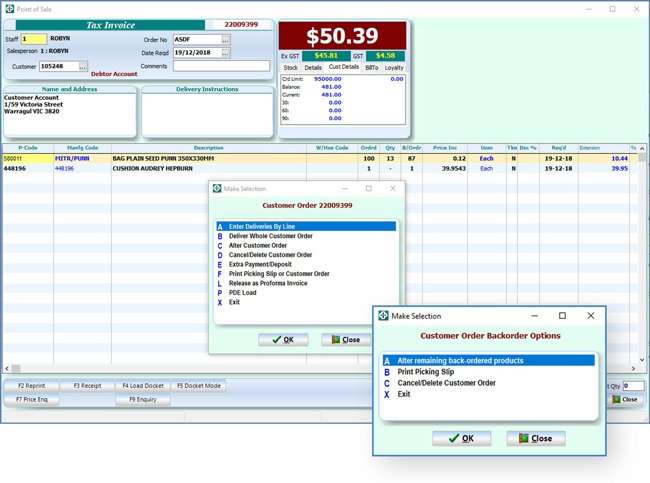 SYM-PAC’s new feature : new Back Order Management option