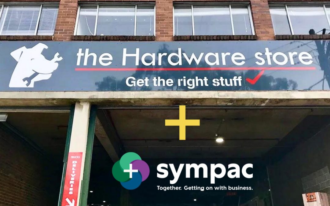 The Hardware Store Leichardt front signage plus Sympac logo
